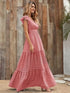 printed-v-neck-ruffled-cap-sleeve-maxi-dress OhSoStyled - Sophia's Style in Gray-8